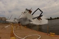 شاهد الصور.. عاصفة ضخمة تدمّر سفينة في ويسكونسن الأمريكية