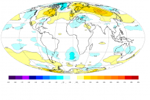 انخفاض كبير على درجات الحرارة العالمية خلال الشهر الماضي(أكتوبر 2011)