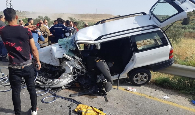 حالات وفاة وإصابات حرجة في حادث سير مروّع غرب نابلس