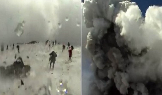 فيديو.. لحظة هروب فريق تصوير &quot;بي بي سي&quot; من حمم بركان إتنا
