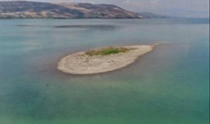 جزيرة بحيرة طبريا قائمة رغم الامطار الاخيرة