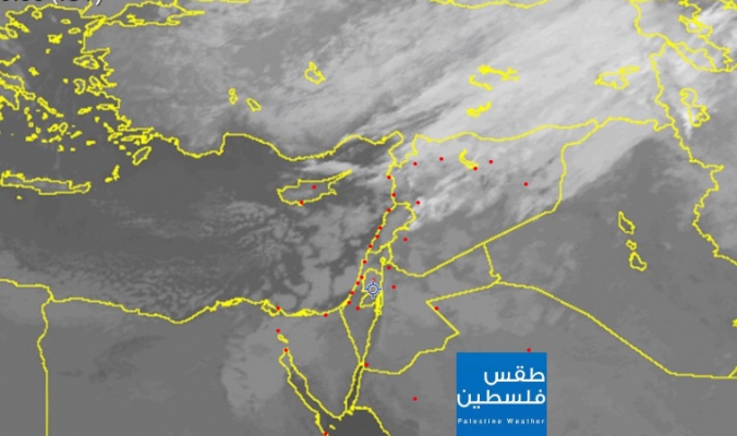 صور الأقمار الصناعية: سحب ركامية ضخمة وامطار غزيرة قادمة الى فلسطين في الساعات القادمة