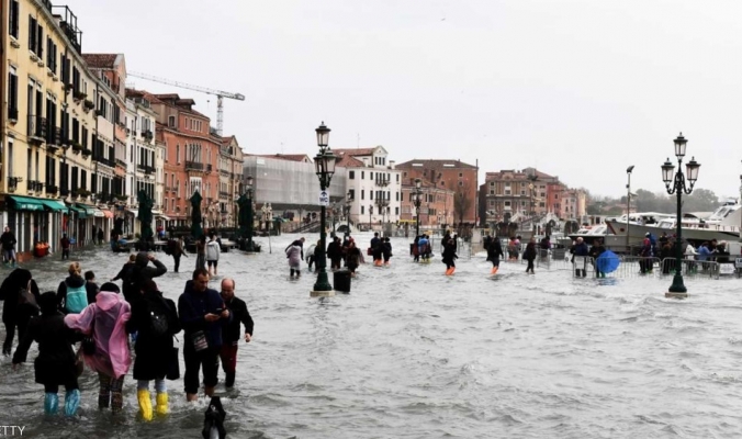 بالصور.. فينيسيا تغرق بفيضان &quot;تاريخي&quot;