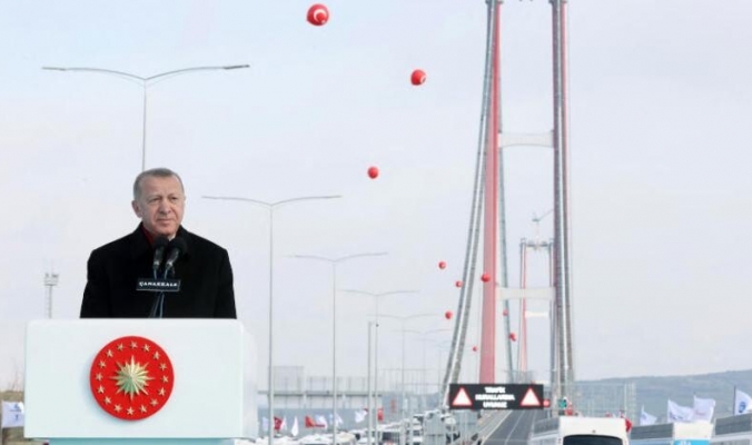 اردوغان يفتتح أطول جسر معلق في العالم فوق الدردنيل