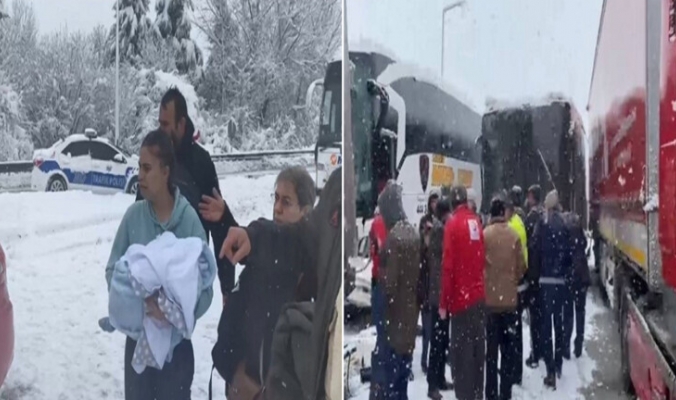 مع إستمرار تساقط الثلوج الكثيفة ... 30 قتيلاً وجريحاً جراء حادث سير مروع في اسطنبول بمشاركة 30 مركبة