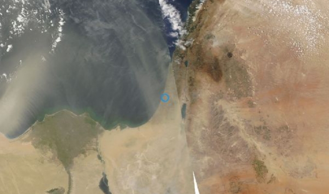 صور الأقمار الصناعية ترصد غبار كثيف يتجه صوب بلاد الشام