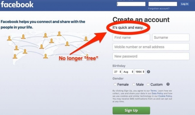 فيسبوك تتخلى عن شعار &quot;الخدمة مجانية&quot;