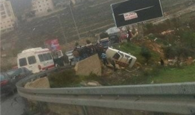 اصابة 3 مواطنين بحادث سير قرب مفرق سردا برام الله