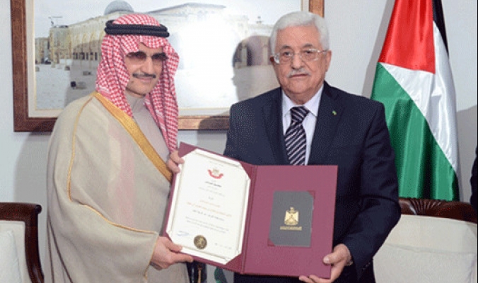 عباس يستقبل الأمير الوليد بن طلال في رام الله ويتفق معه على مشاريع في الأراضي الفلسطينية