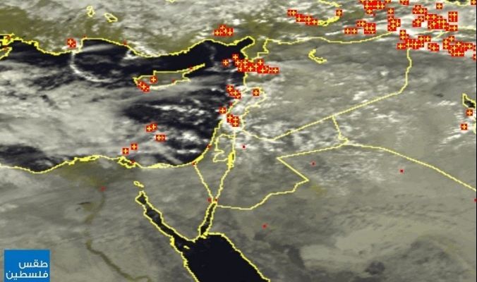 الأقمار الصناعية تظهر المزيد من السحب الماطرة التي تتقدم صوب فلسطين | 1/11/2014